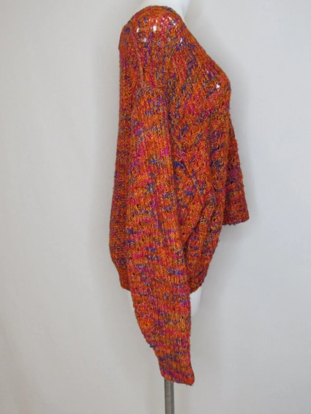 Free People Highland V-NeckOrange Space Dye Sweater Women's S Small